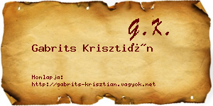 Gabrits Krisztián névjegykártya